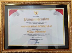 UNIB Terima Penghargaan Keterbukaan Informasi Publik 2018