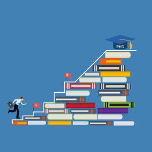 Meraih gelar Ph.D