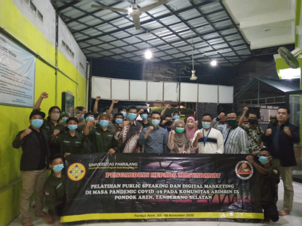 Kegiatan PKM Unpam untuk Komunitas Arimbin dalam Digital Marketing