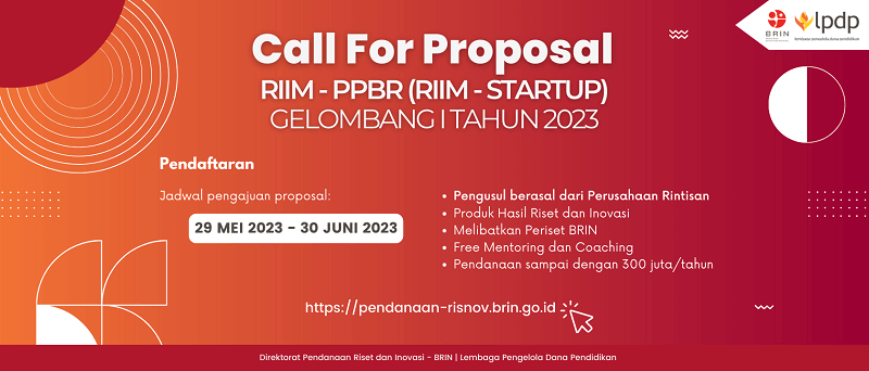 Program Pendanaan RIIM - Perusahaan Pemula Berbasis Riset (Start Up)
